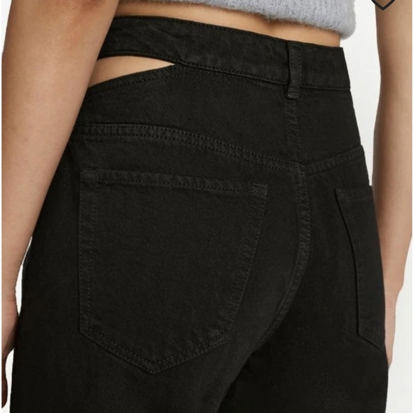 Frame Le High 'N' Tight Straight Cut Out High Rise Non Stretch Black 30 NWT - Picture 8 of 16